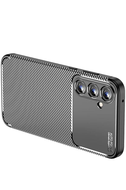 Newface Samsung Galaxy A15 4G Kılıf Auto Focus Karbon Kapak - Siyah
