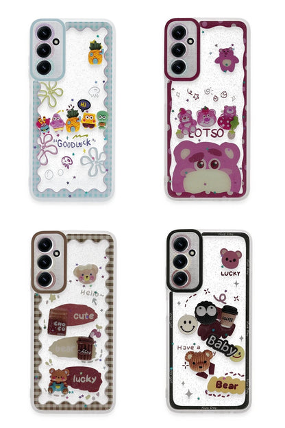 Newface Samsung Galaxy A15 4G Kılıf Sweet Desenli Silikon Kapak - Pembe