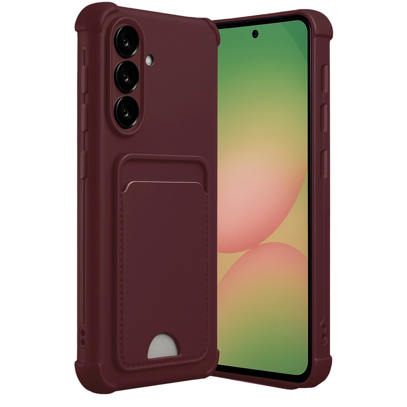 Samsung Galaxy A36 Kılıf Kelvin Kartvizitli Silikon - Bordo