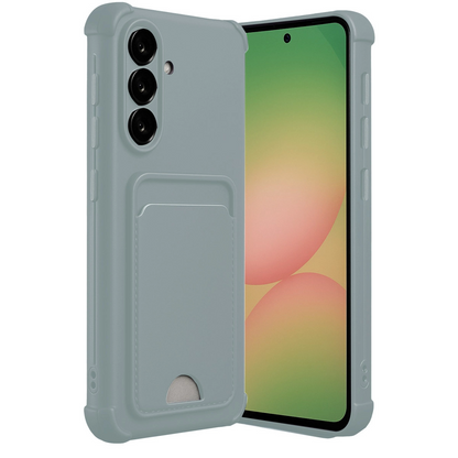 Samsung Galaxy A56 Kılıf Kelvin Kartvizitli Silikon - Açık Yeşil