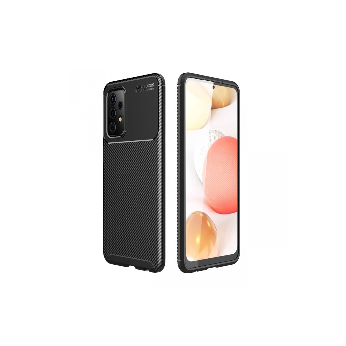 Newface Samsung Galaxy A72 Kılıf Auto Focus Karbon Kapak - Siyah