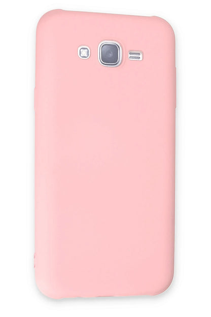 Newface Samsung Galaxy J7 Kılıf Nano içi Kadife Silikon - Pudra