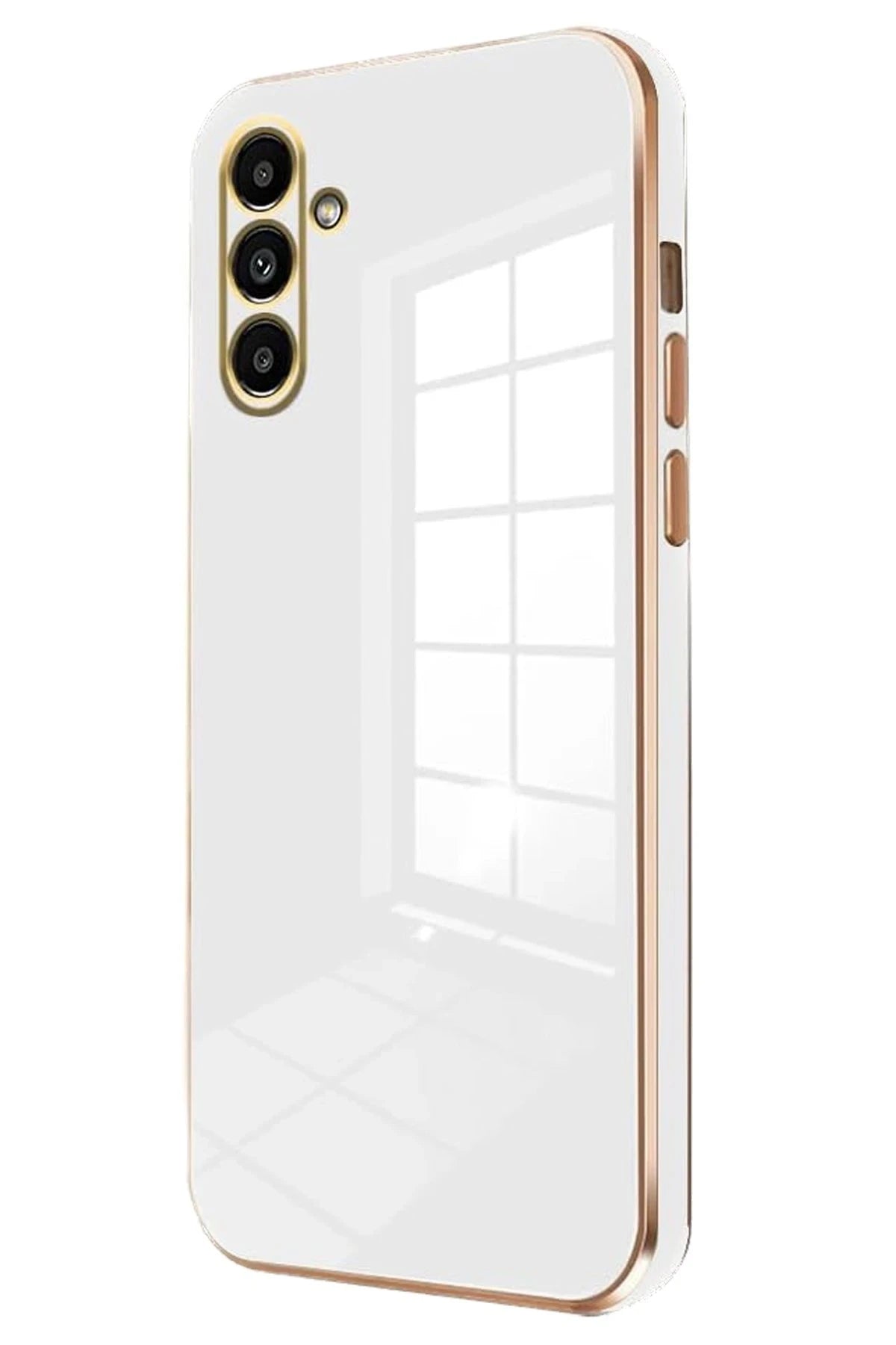 Newface Samsung Galaxy M15 Kılıf Volet Silikon - Beyaz