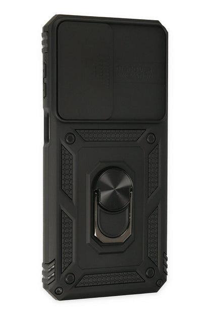 Newface Samsung Galaxy M33 Kılıf Pars Lens Yüzüklü Silikon - Siyah