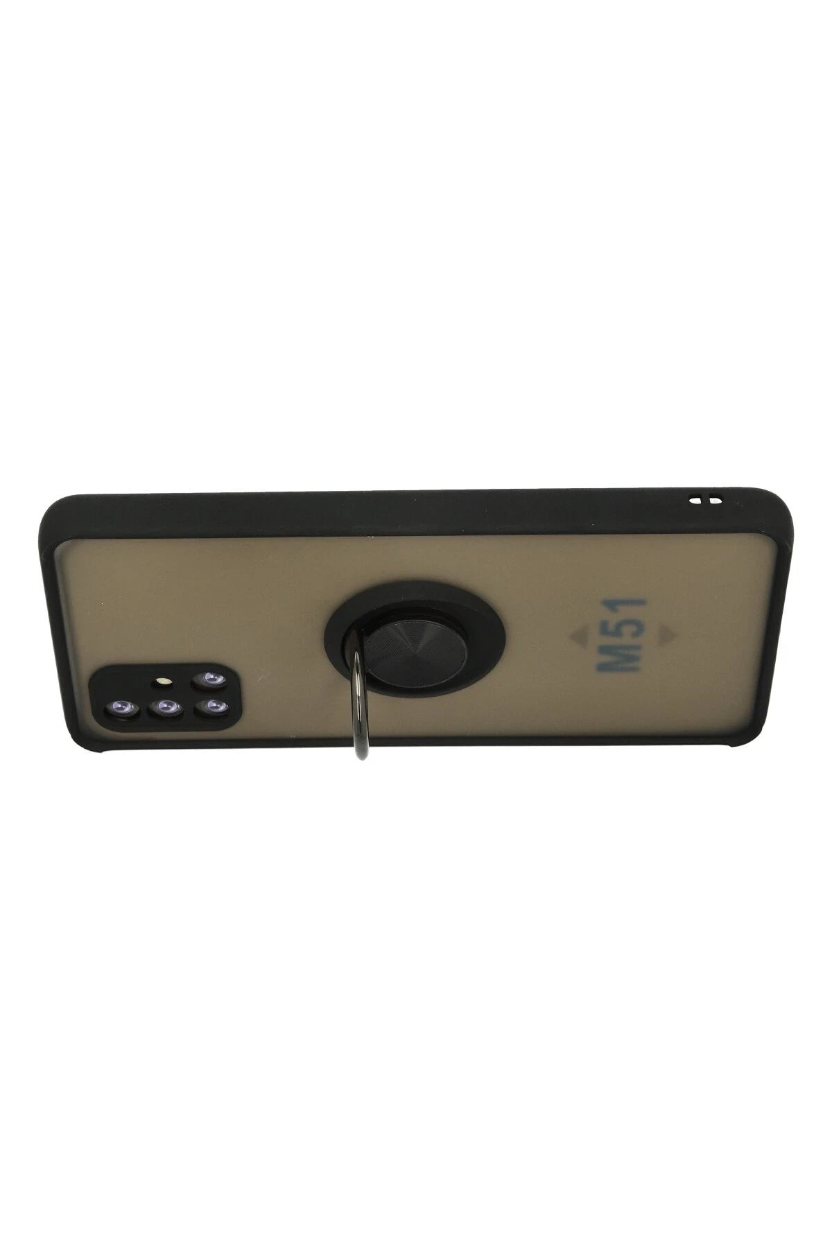 Newface Samsung Galaxy M51 Kılıf Montreal Yüzüklü Silikon Kapak - Siyah