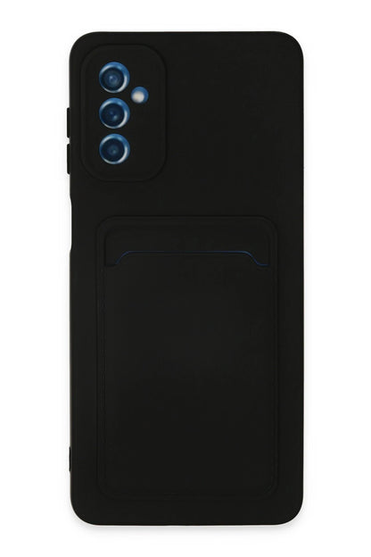 Newface Samsung Galaxy M52 5G Kılıf Kelvin Kartvizitli Silikon - Siyah