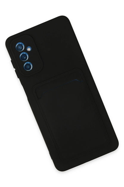 Newface Samsung Galaxy M52 5G Kılıf Kelvin Kartvizitli Silikon - Siyah