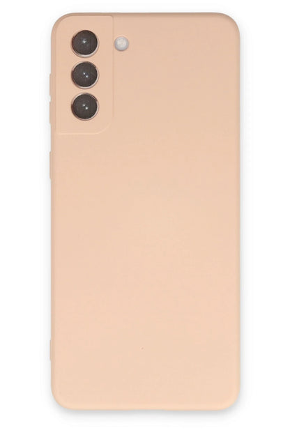 Newface Samsung Galaxy S21 Kılıf Nano içi Kadife Silikon - Pudra