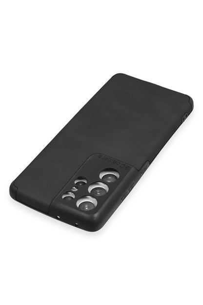 Newface Samsung Galaxy S21 Ultra Kılıf Loop Deri Silikon - Siyah