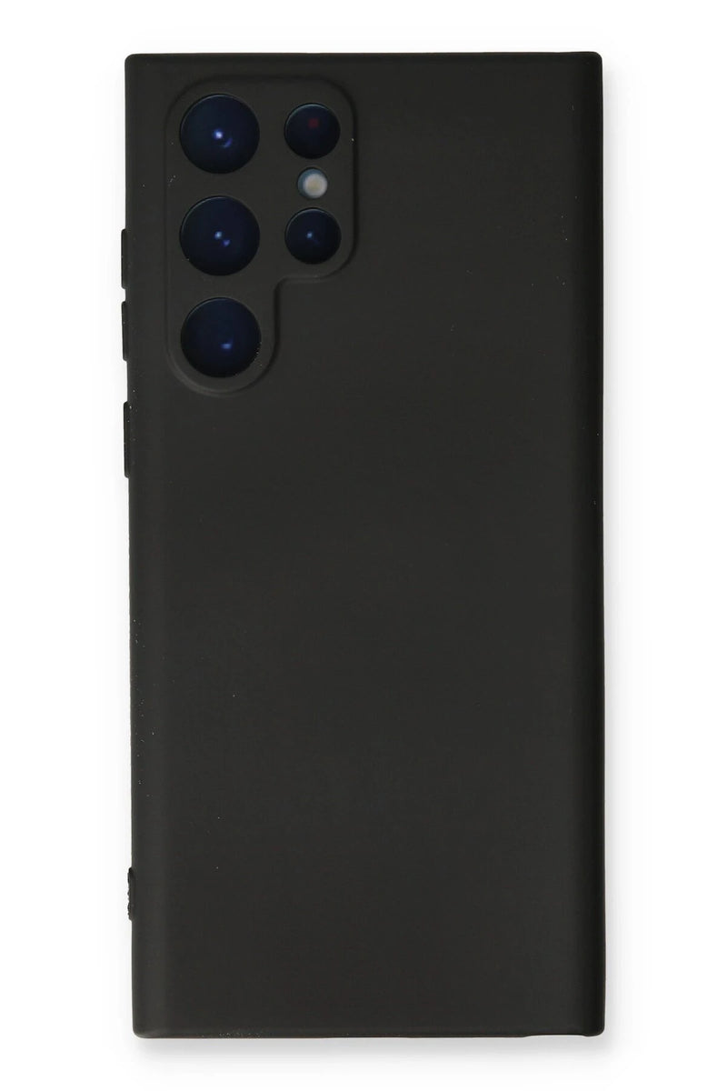 Newface Samsung Galaxy S22 Ultra Kılıf Nano içi Kadife Silikon - Siyah