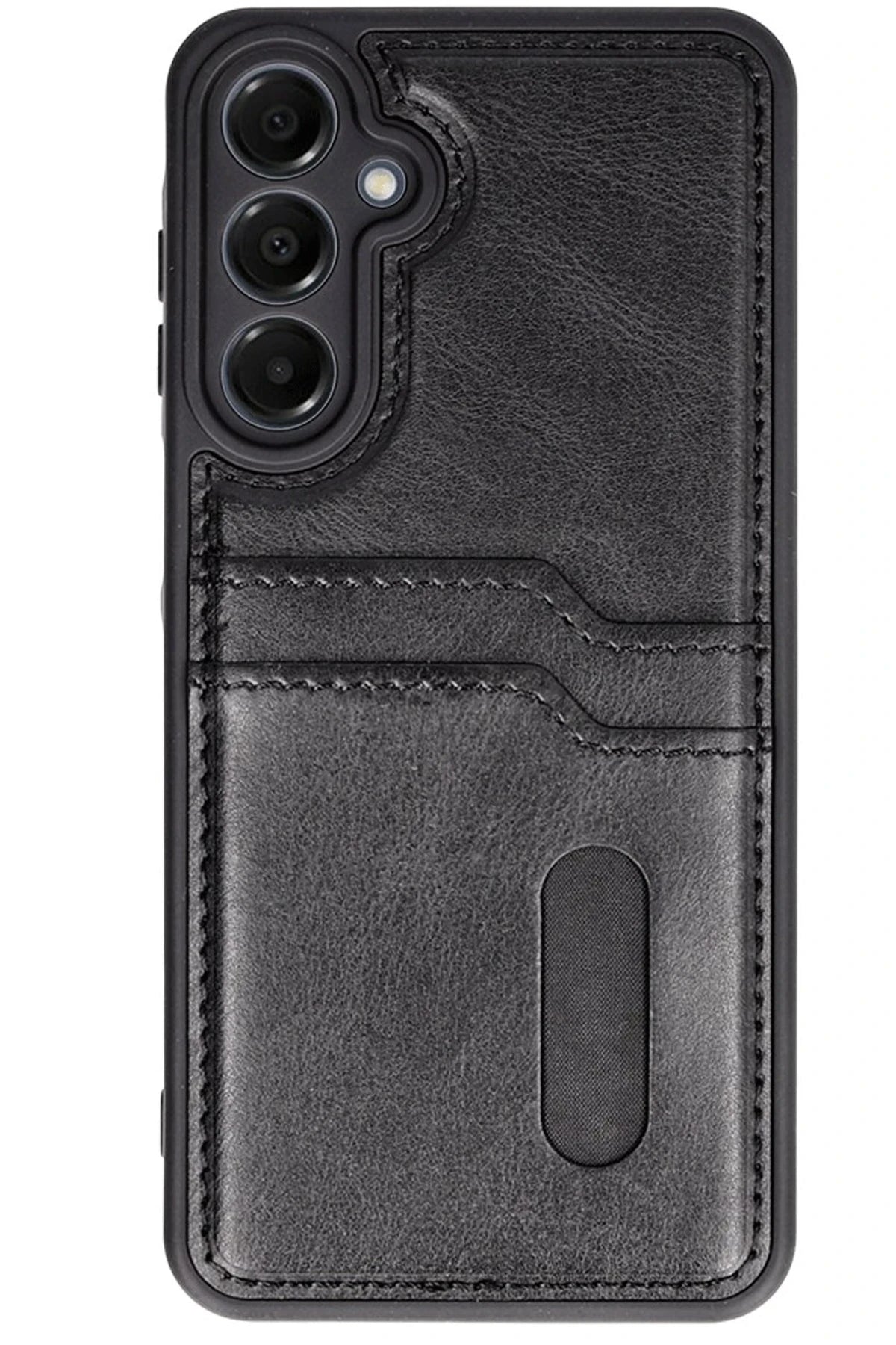 Newface Samsung Galaxy S24 FE Kılıf Sara Kartvizitli Deri Kılıf - Siyah