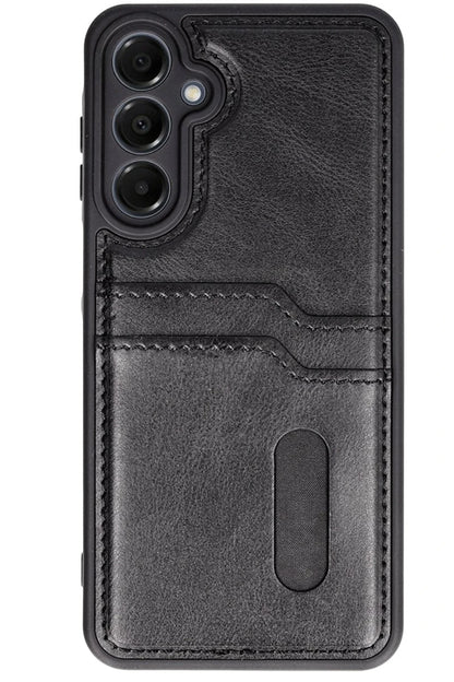 Newface Samsung Galaxy S24 FE Kılıf Sara Kartvizitli Deri Kılıf - Siyah