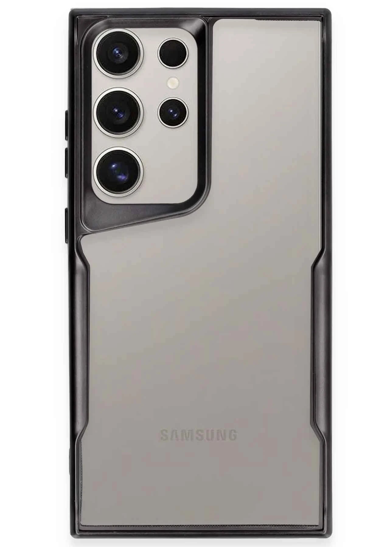 Newface Samsung Galaxy S24 Ultra Kılıf Boyi Silikon Kapak - Siyah