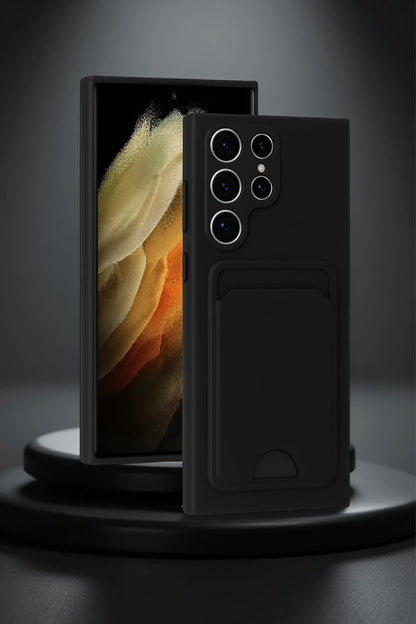 Newface Samsung Galaxy S24 Ultra Kılıf Kelvin Kartvizitli Silikon - Mavi
