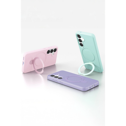 Samsung Galaxy S25 Regal Magsafe Standlı Kapak - Yeşil