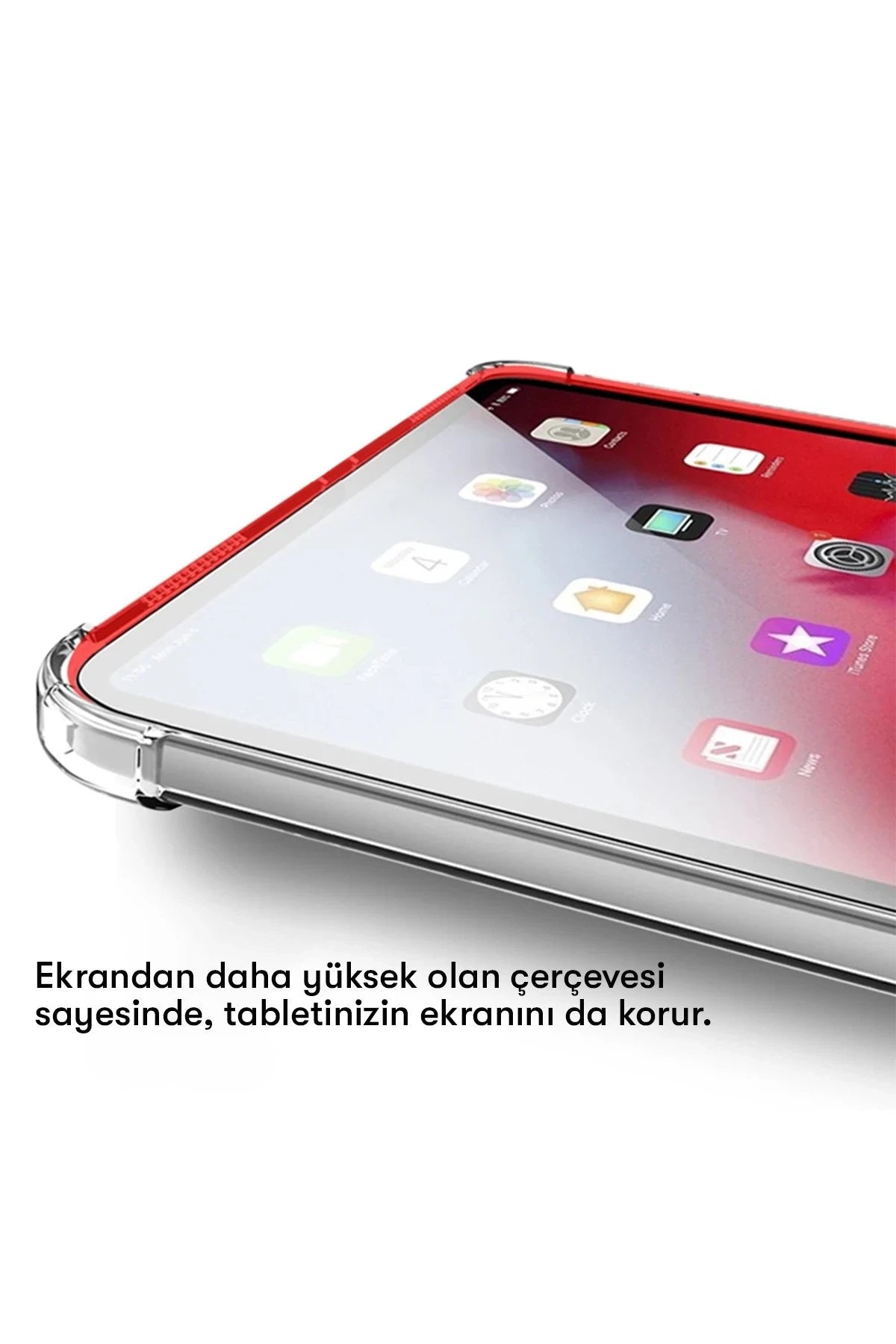 Newface Samsung Galaxy T737 Tab S7 FE 12.4 Kılıf Anti Shock Tablet Silikon - Şeffaf