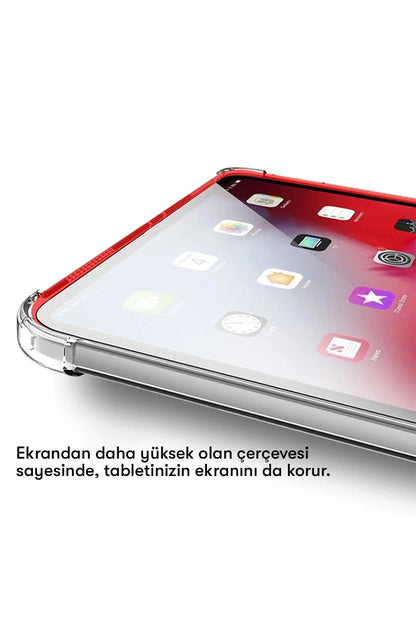 Newface Samsung Galaxy T737 Tab S7 FE 12.4 Kılıf Anti Shock Tablet Silikon - Şeffaf