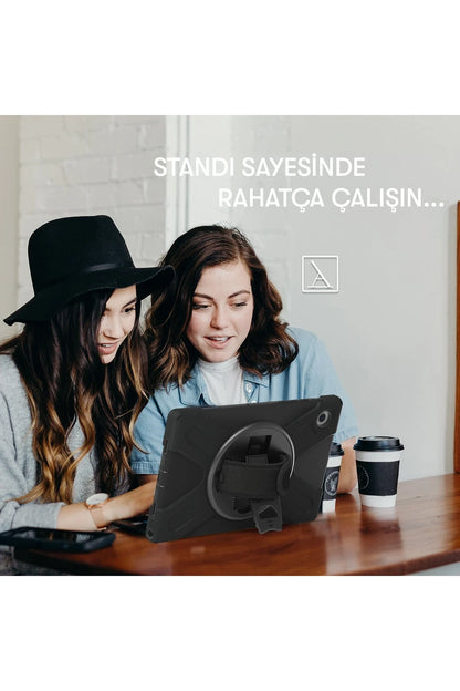 Newface Samsung Galaxy X200 Tab A8 10.5 Kılıf Amazing Tablet Kapak - Siyah