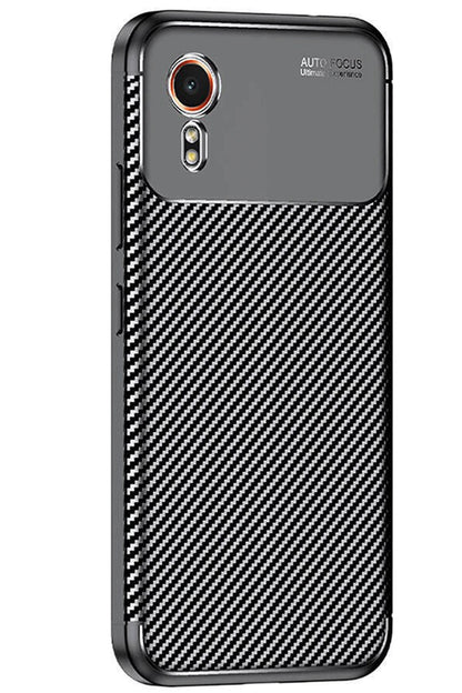 Newface Samsung Galaxy XCover 7 Kılıf Auto Focus Karbon Kapak - Siyah