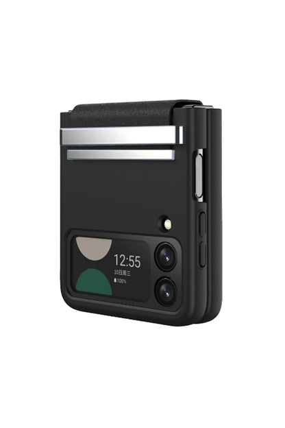 Newface Samsung Galaxy Z Flip 3 Kılıf Belt Flip Kapak - Siyah