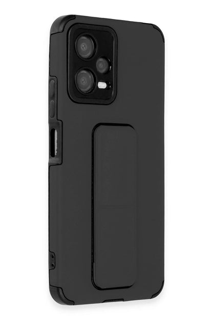 Newface Xiaomi Poco X5 5G Kılıf Mega Standlı Silikon - Siyah