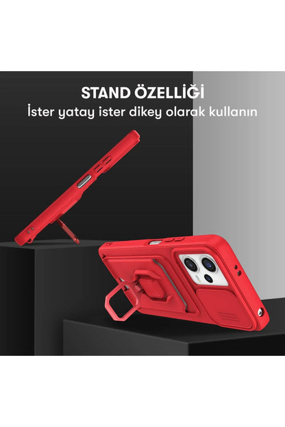 Newface Xiaomi Poco X5 5G Kılıf Zuma Kartvizitli Yüzüklü Silikon - Siyah