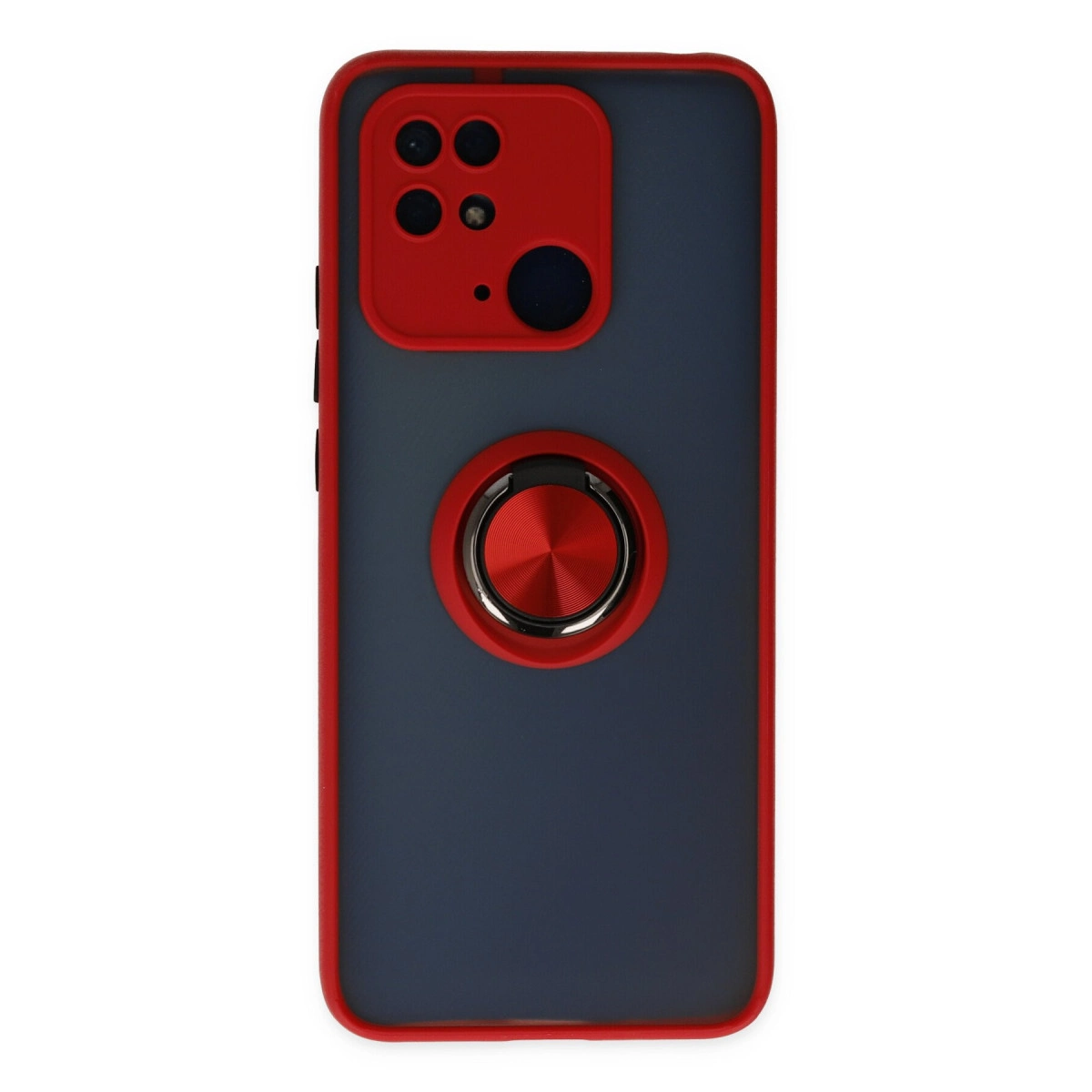 Newface Xiaomi Redmi 10c Kılıf Montreal Yüzüklü Silikon Kapak - Kırmızı