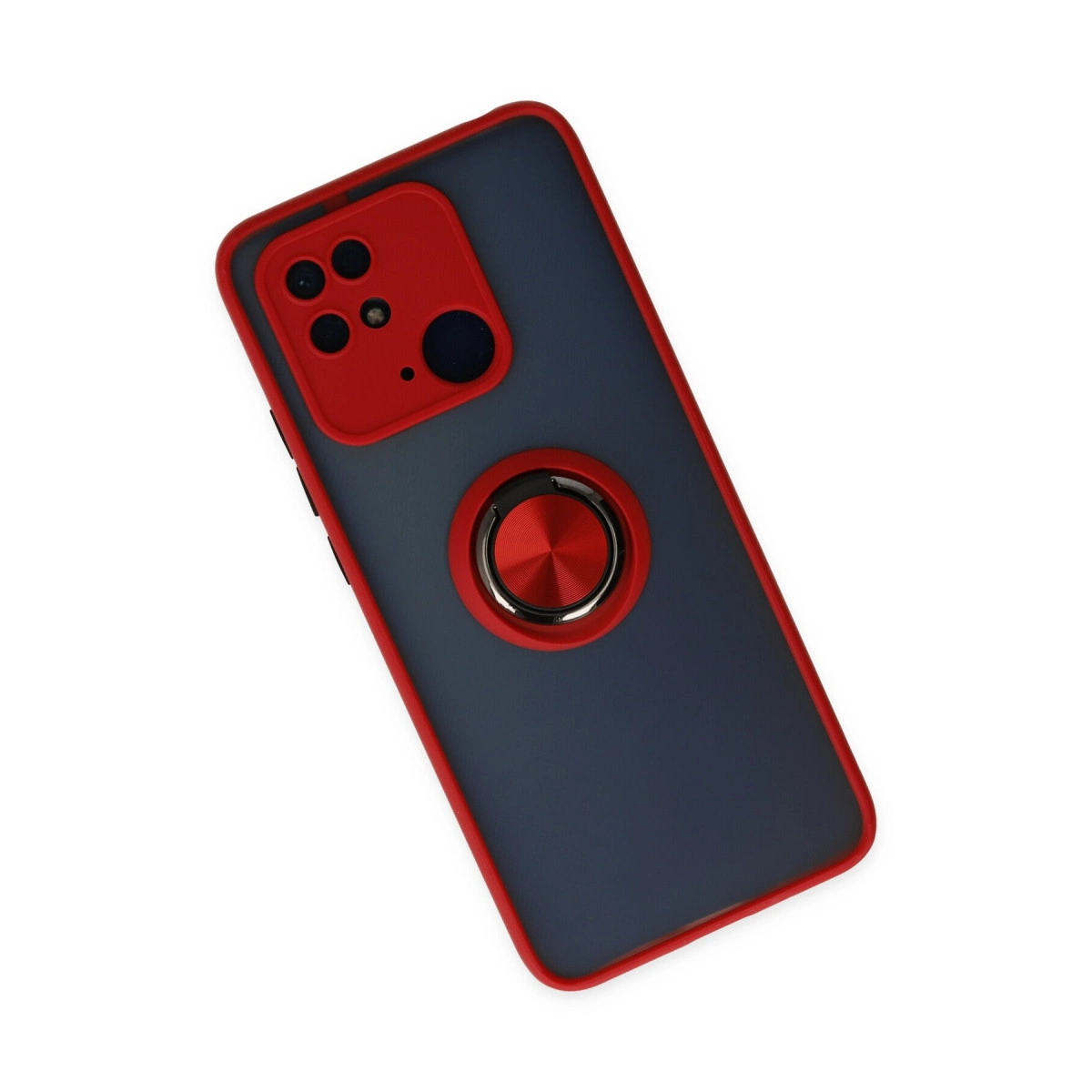 Newface Xiaomi Redmi 10c Kılıf Montreal Yüzüklü Silikon Kapak - Kırmızı