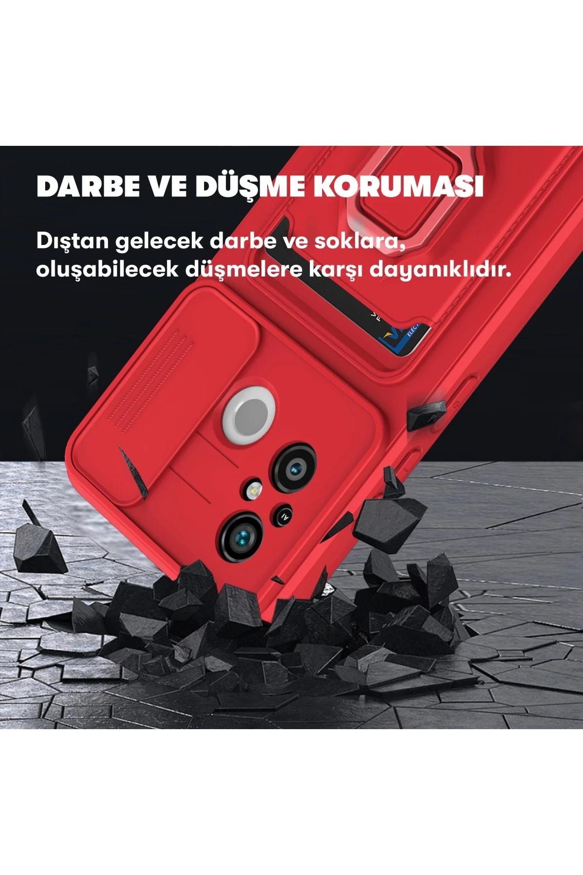 Newface Xiaomi Redmi 12C Kılıf Zuma Kartvizitli Yüzüklü Silikon - Siyah