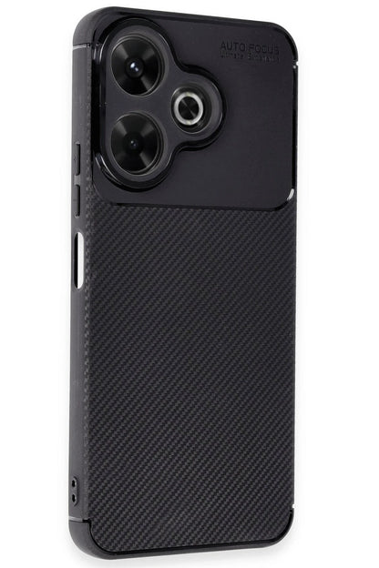 Newface Xiaomi Redmi 13 4G Kılıf Auto Focus Karbon Kapak - Siyah