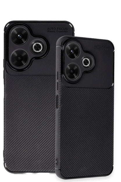 Newface Xiaomi Redmi 13 4G Kılıf Auto Focus Karbon Kapak - Siyah