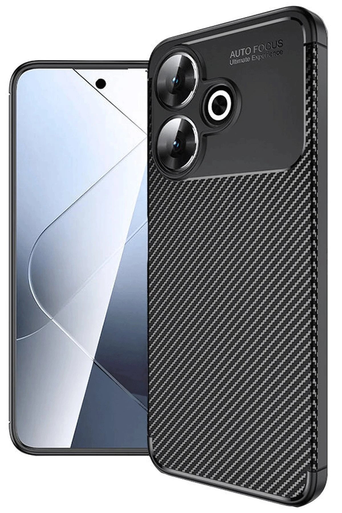 Newface Xiaomi Redmi 13 4G Kılıf Auto Focus Karbon Kapak - Siyah