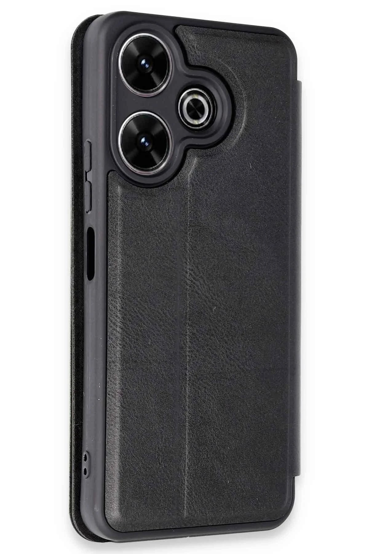 Newface Xiaomi Redmi 13 4G Kılıf Flip Cover - Siyah