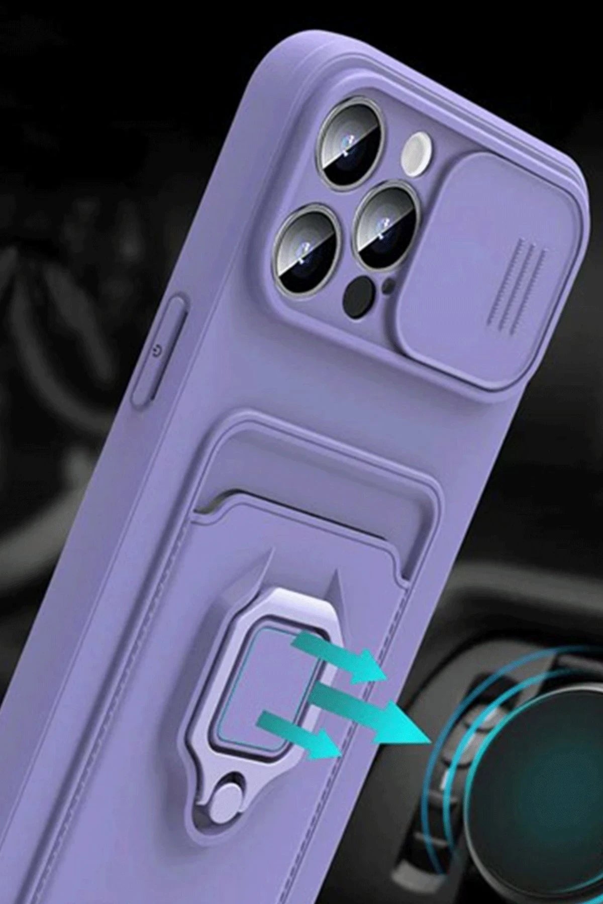 Newface Xiaomi Redmi 13 4G Kılıf Zuma Kartvizitli Yüzüklü Silikon - Siyah