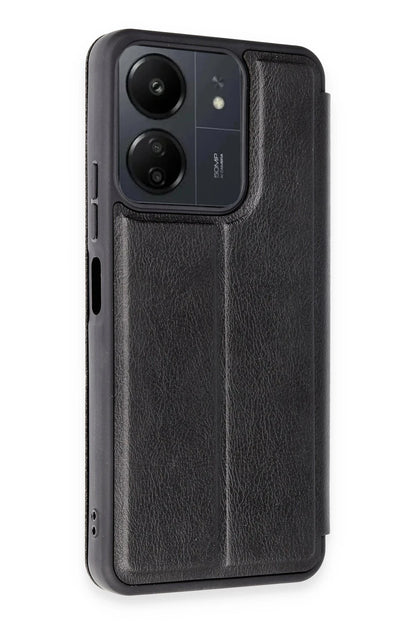 Newface Xiaomi Redmi 13C Kılıf Flip Cover - Siyah
