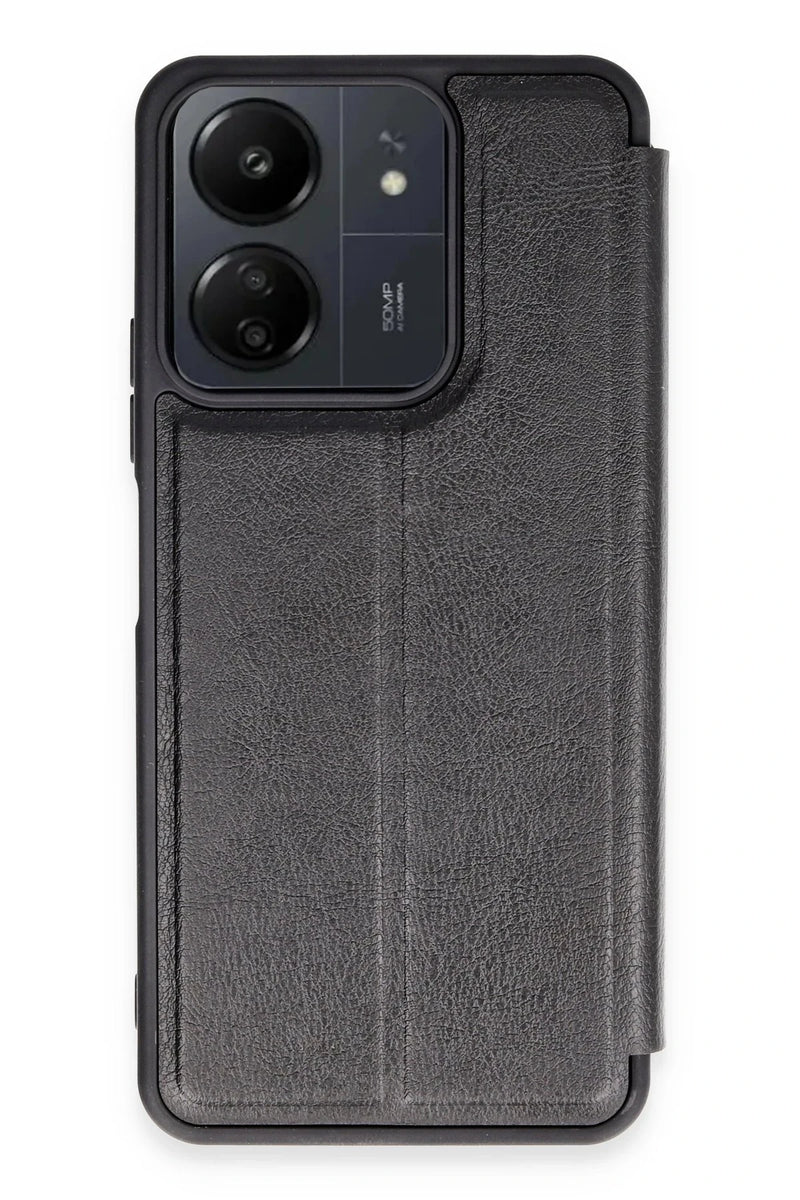 Newface Xiaomi Redmi 13C Kılıf Flip Cover - Siyah