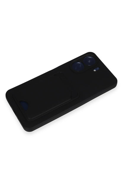 Newface Xiaomi Redmi 13C Kılıf Kelvin Kartvizitli Silikon - Siyah