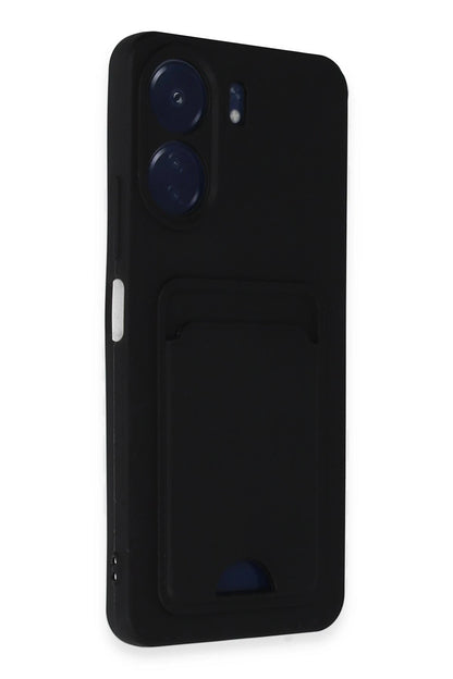 Newface Xiaomi Redmi 13C Kılıf Kelvin Kartvizitli Silikon - Siyah