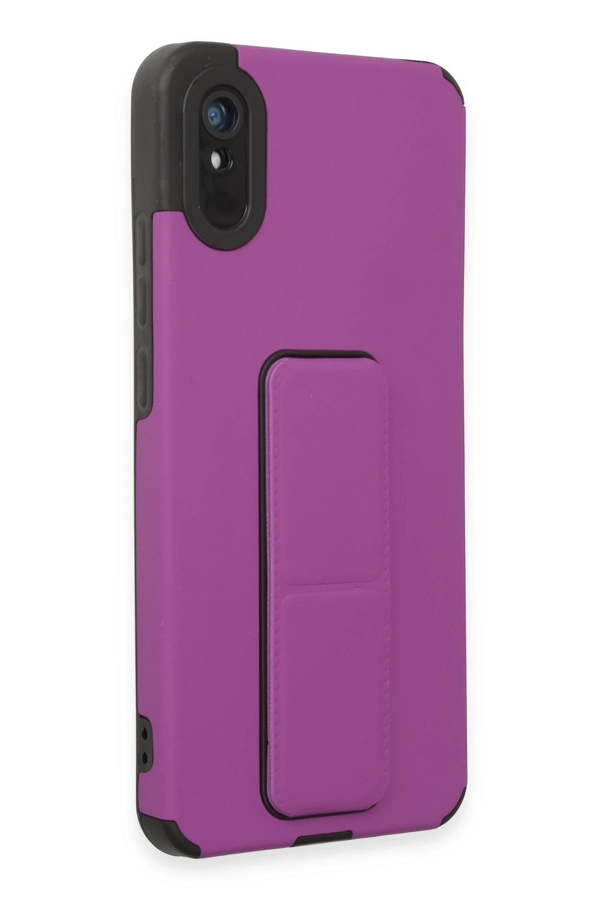 Newface Xiaomi Redmi 9A Kılıf Mega Standlı Silikon - Mor