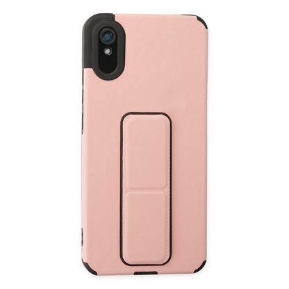 Newface Xiaomi Redmi 9a Kılıf Mega Standlı Silikon - Pudra