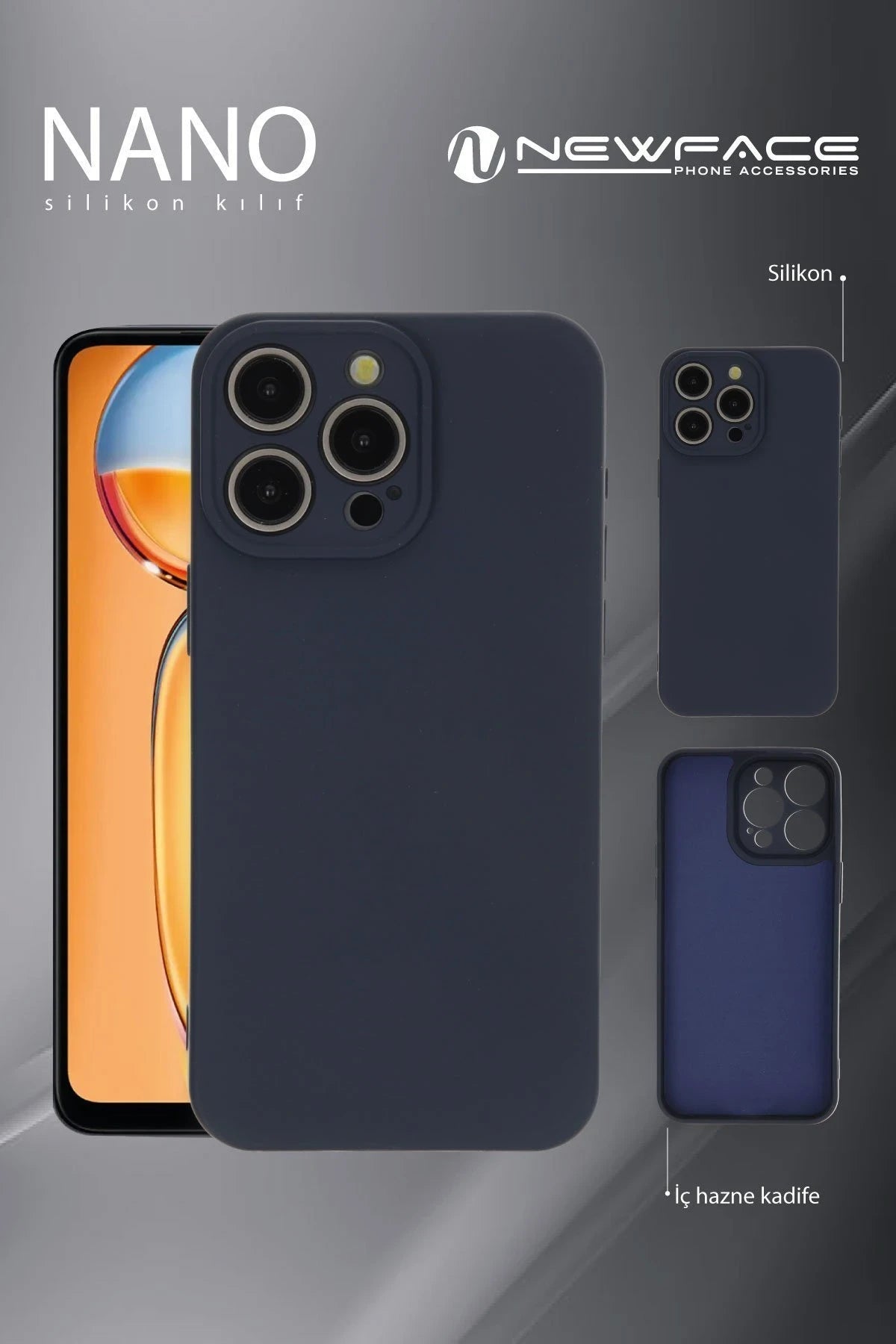 Newface Xiaomi Redmi A3 4G Kılıf Nano içi Kadife Silikon - Siyah