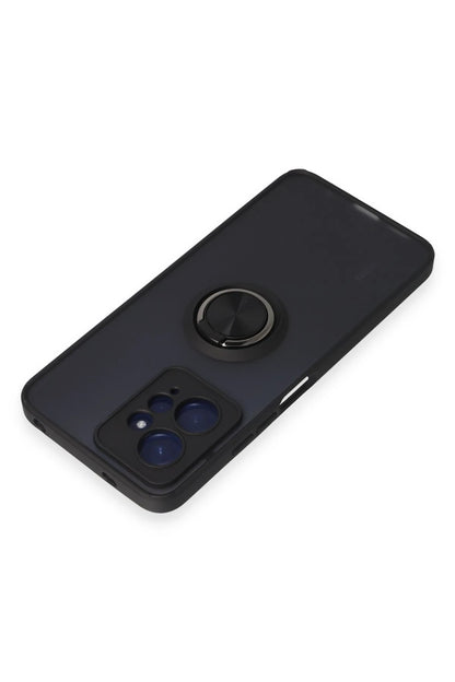 Newface Xiaomi Redmi Note 12 4G Kılıf Montreal Yüzüklü Silikon Kapak - Siyah