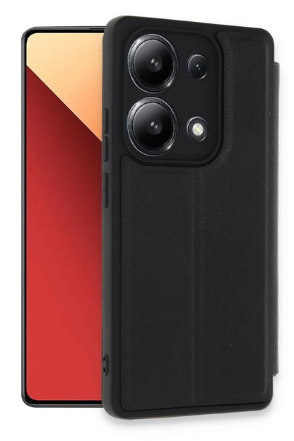 Newface Xiaomi Redmi Note 13 4G Kılıf Flip Cover - Siyah