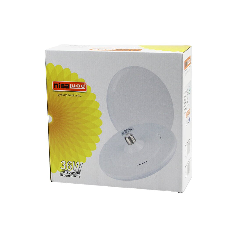 NİSALUCE EAMP-063/KB 36W E27 UFO TİPİ LED LAMBA AMPUL KRİSTAL DESENLİ MİKA PLS.KAPAK 6400K - 3240LÜMEN (5643)