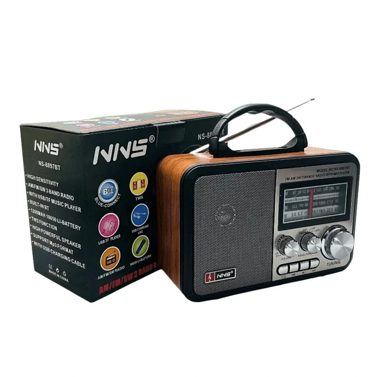NNS NS-8897 Orta Boy Retro, Nostaljik, Ahşap Tasarım Radyo (5643)
