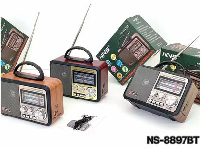 NNS NS-8897 Orta Boy Retro, Nostaljik, Ahşap Tasarım Radyo (5643)