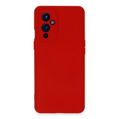 One Plus 9 Kılıf Nano İçi Kadife Silikon - Kırmızı