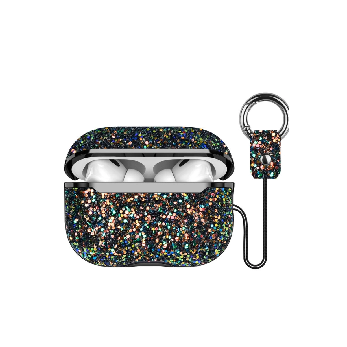 Onegif Airpods 3 (3.nesil) Bright Simli Airpods Kapak - Siyah