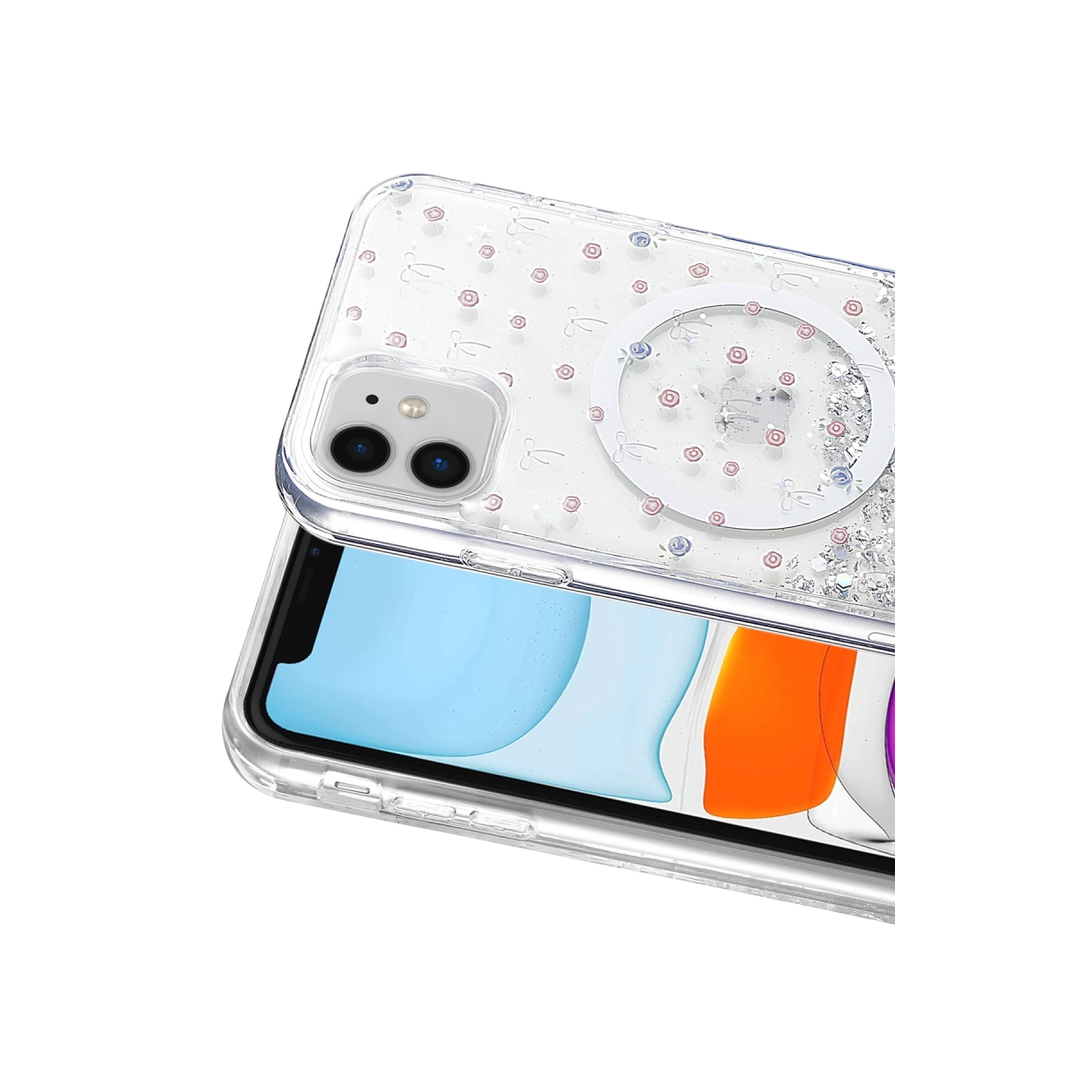 Onegif İphone 11 Misk Simli Magsafe Kapak - Desen 1