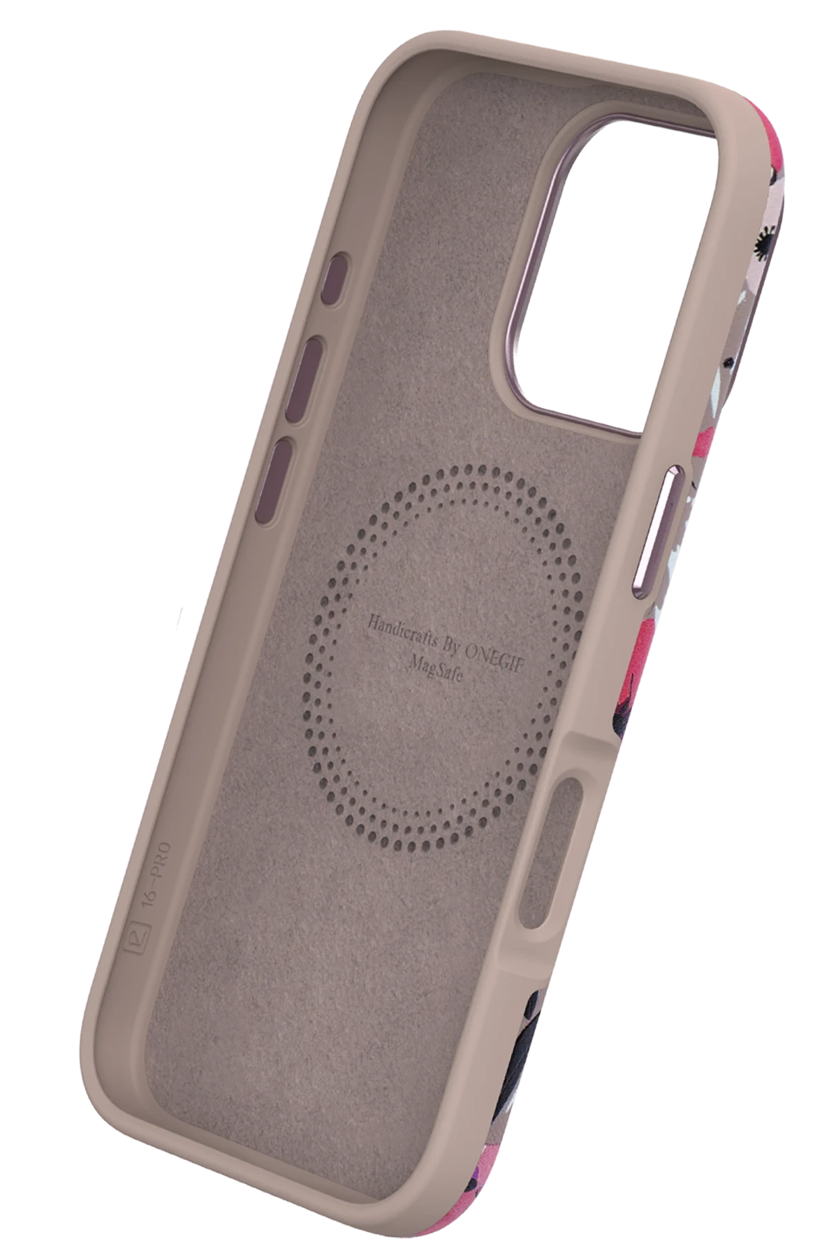 Onegif Apple iPhone 15 Pro Flower Series Magsafe Kapak - Siyah